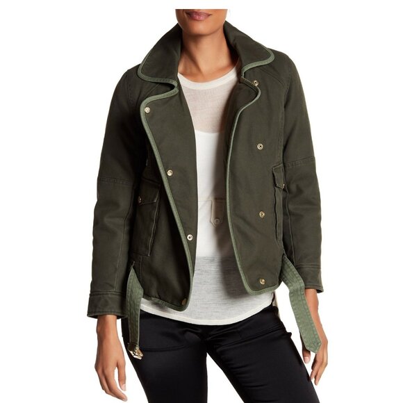 $550 ZADIG AND VOLTAIRE KAWA MOTO BOMBER Jacket Military Coat Warm Winter S - Picture 2 of 11